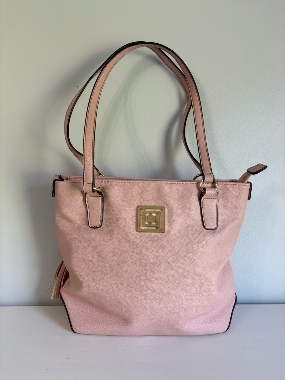 Liz Claiborne Blush Pink Saffiano Mini Tote Shoulder Bag Coquette Feminine